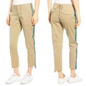 Pam & Gela Uniform Side Striped Twill Khaki Pants 25